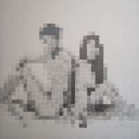 Boy+Girl. 35x35cm, graphite, pencil on paper